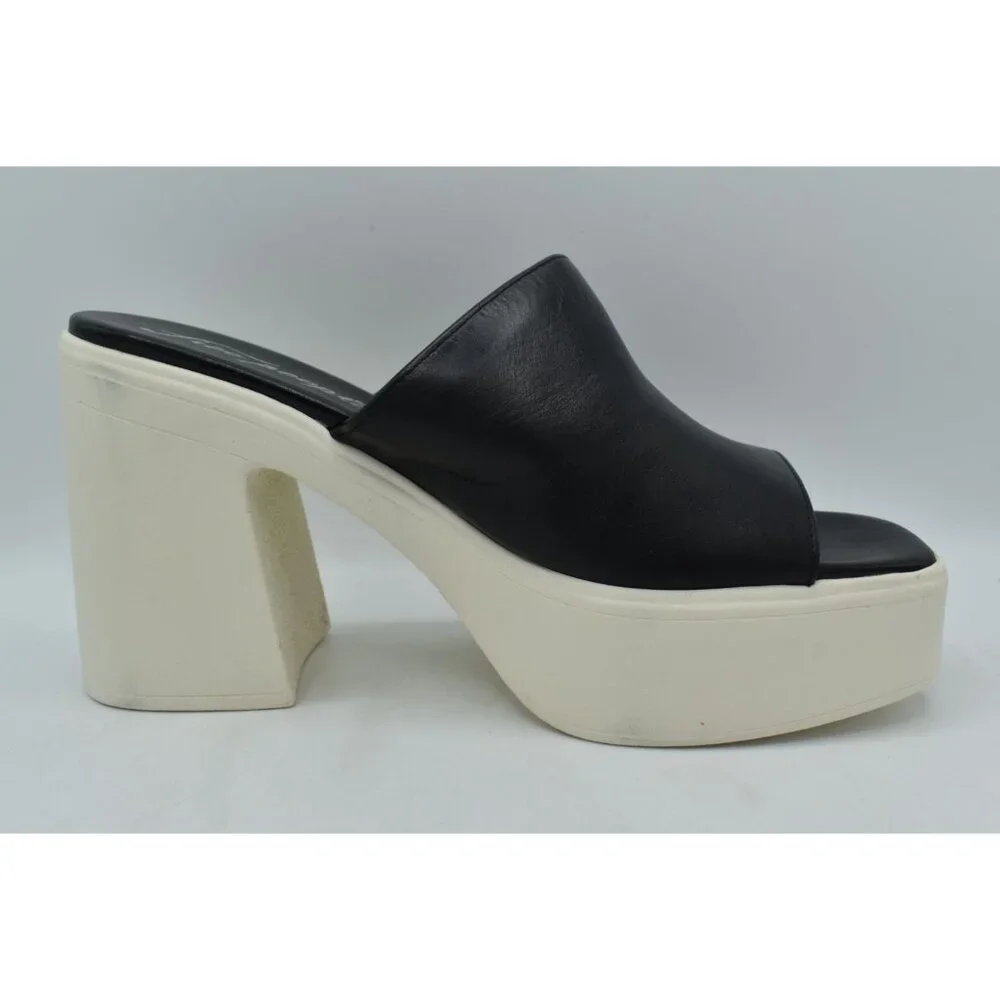 Free People Womens US 9.5 EU 40 Zoe Black Heeled Platform Slide Sandals‎ Shoes